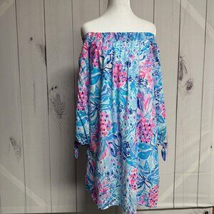 Lilly Pulitzer Maryellen OTS Dress Zanzibar Party Princess M EUC